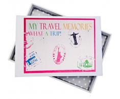 Blanc Coton Cartes mémoires de Voyage Mini Album Photo, Neon, Tampons Nt1t, Tableau, Blanc, 12.5 x 17.5 x 2.5 cm