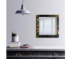 Bonamaison Décoration Murale Impression sur Miroir Encadré sur Toile, Dimensions: 50 x 50 Cm - Conçu et fabriqué en Turquie