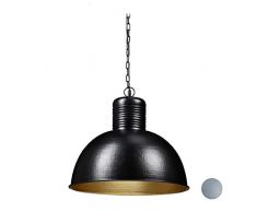 Relaxdays 10029931_46 Lampe Suspension, Gros Lustre pour Cuisine Salon et Salle à Manger Vintage, E27, 40 W, HxD 157 x 49 cm, Choix de Couleurs, Noir, 1 élément