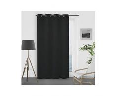 Soleil docre Eclipse Rideau occultant, Polyester, Noir, 140 x 250 cm