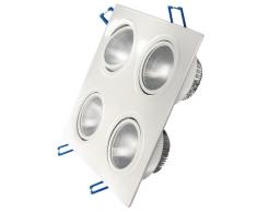 Transmedia LPE9L Projecteur LED EncastrÃ© 230 V 4 x 4,5 W Blanc Chaud