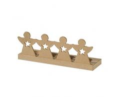 Efco Bougeoir Silhouette dange avec 2Â piÃ¨ces et 4Â Inserts, Papier Mache, Marron, 32Â x 32Â x 9Â x 12Â cm