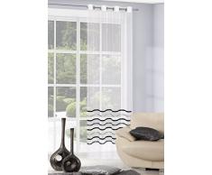 FIR Eurofirany/2/K Gabi2 GABI, Gris Rideau Voilage Ã Oeillets 140 x 250, onctueuse/Bleu foncÃ©