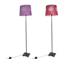 HOMEA 6LPE324 LAMPADAIRE, Metal, 60 W, Violet ET Rose, H145CM