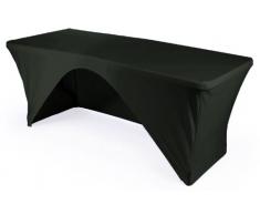 La Nappe en Spandex Dos Ouvert pour Une Grande Table rectangulaire, Black X24, 6-Foot Table