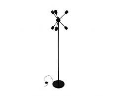 Relaxdays Lampadaire rétro à 6 Bras Bras Pied Rond en Acier Noir 152 x 39 x 35 cm