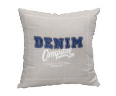 Soleil docre Coussin déco 40x40 cm Denim, Polyester, Multicolore, 140 x 250 cm