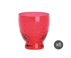 Excelsa Santa Cruz Set de 6 Verres à eau, verre, rouge