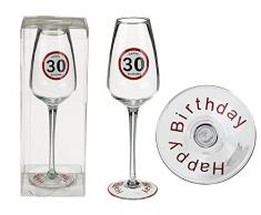 OOTB 750110 Flûte de Champagne, Happy Birthday 30, Verre, Transparent, 9 x 9 x 24 cm