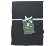 Moorish Idol - Satin de Coton Drap Plat- 240cm x 300cm- Charbon