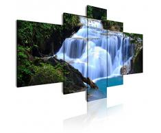 Dekoarte 1 - Tableau moderne sur toile monté sur cadre en bois 5 pièces, nature cascade, 180x85cm