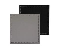 FreeForm FFCO1452X4 Set de 4 Dessous de Verre carré-Noir/Gris, 10 x 10 cm