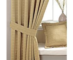 Just Contempo Embrasses tissées 66 cm, Polyester, Biscuit/Beige/Marron Clair, Paire dembrasses Assorties