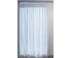 HomeMaison Biarritz Voilage à Galon fronceur, Polyester, Blanc, 240x240 cm
