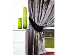 CUSHIONMANIA en Velours à Åillets entièrement doublés prêts à Rideaux (réversible Embrasses, Paire dembrasses Incluse)