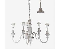 Better & Best Lustre 5 lumiÃ¨res grises, dimensions 55 x 55 x 43 cm + 92 cm chaÃ®ne et plafonnier, matÃ©riau : mÃ©tal,