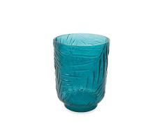 Villa DEste Home Tivoli Deco Vase cylindrique Feuilles Bleu