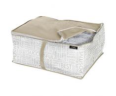 Domopak 909032 Housse de Rangement sous lit 55x45x25cm Brun/Gris Polyester, 55 x 45 x 25 cm