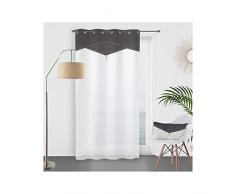 Soleil docre Chambord Voilage, Coton, Gris, 140 x 250 cm