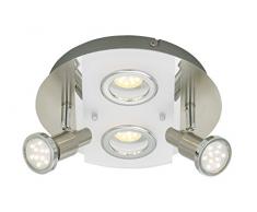 Briloner Leuchten 3594-042 plafonnier, Spots, Lampe Salon denfant ou Chambre a Coucher, Applique LED, Métal, 3 W, Matt-Nickel