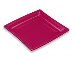 GUILLIN - QUADRIPACK ACF240FUS CARTON DE 400 Assiette CarrÃ©e RÃ©utilisable, Plastique, Violet, 23,8 x 23,8 x 2 cm