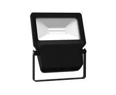 Vision-EL 780011N9 Projecteur Extérieur LED Plat Noir 10W 6000°K, Verre/PC, 10 W, (x I x H)-129 x 52 x 180 mm