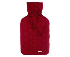 GIESSWEIN Bouillotte Haiming Chianti St - Bouillotte avec Couvercle, Housse Amovible en 100% Laine dagneau, Housse Douce et Chaude en Laine, Housse Lavable avec Coussin Chauffant, 2 litres