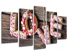 Tableau Moderne Photographique, Impression sur bois, Paroles de chanson Love Vintage, Sweet, 165 x 62 cm, ref. 26333