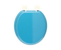 FRANDIS 191405 Abattant WC Bleu Turquoise - charniÃ¨res Blanches en Plastique Dim.Produit : 400 x 360 mm