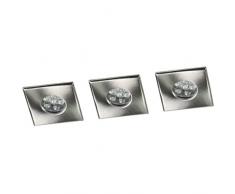 XQ-Lite 278834 x Q A Plafonnier Lot de 3 Spot LED inoxydable 0,4 W Acier Brossé