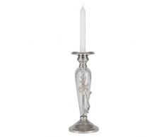 Pacific Lifestyle Fleur de Verre Bougeoir, Nickel/Transparent, 310Â x 310Â x 400Â mm