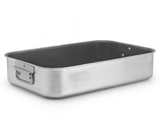 PARDINI Omnia Plat Ã rÃ´ti antiadhÃ©sif Aluminium, Argent/Noir, 60Â x 45Â cm