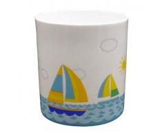 Light-Glow Bateau Bougeoir, Porcelaine, Blanc, 9Â x 8Â x 10Â cm