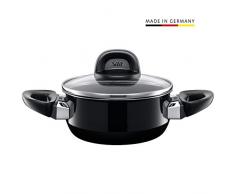 Silit 2101294412 Faitout Bas avec Couvercle Ãmail, Noir, 16 cm