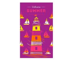 SECANETA Serviette de Plage Faro, Coton Ã©gyptien, Framboise, 100 x 170 cm