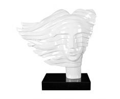 World Art Visage au Vent Sculpture En RÃ©sine, Multicolore, 51x53x20 Cm