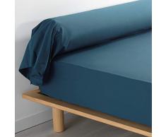douceur dintérieur Percaline TAIE DE TRAVERSIN, Bleu, 85 x 185 CM