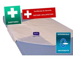 GOFLOR Confort Absor Entonnoir pour lit Absorbant + 2,5 l/m2 de 5 Couches PVC sanitaire Bleu 100X90 Blanc