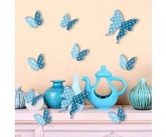 Wallflexi Mural Autocollants Pois Papillons Amovible Auto-Adhésif Murals Café Hôtel Restaurant Bureau Maison Décoration