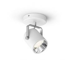 Philips myLiving Spot byre LED sceneswitch Blanc en métal, lumière Blanche CHAUDE A neutre. réglable avec interrupteur existant
