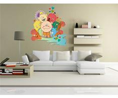 pinkelephant Autocollant Mural pour Enfants Les Clm024Â RigoloÂ âÂ Little MonsterÂ âÂ Unique HumaineÂ âÂ Sticker Mural 58Â x 64Â cm