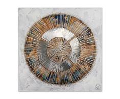 Arte Dal Mondo AS405X1 Abstrait Tableau Modern Peint à la Main sur Toile avec Chassis, Bois, Multicolore, 100 x 3,5 x 100 cm