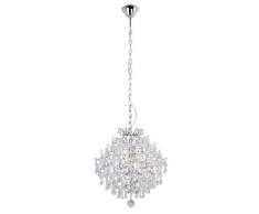 Loxton Lighting 6 lumière Sphère Chrome Boule Lustre, cristal clair, Chrome