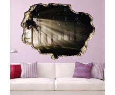 Wallflexi Stickers muraux Forêt lumière Art Mural muraux Amovible Autocollant Stickers pour Chambre denfant Kindergarden Enfants Salle Restaurant Café Hôtel Bureau Décoration, Multicolore