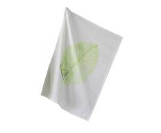 Deco&Co DÃ©coration intÃ©rieure naturelle - Torchon ImprimÃ© PlacÃ© Vegetal Blanc, 50cm x 70cm