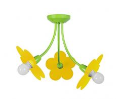 Tosel 21092 Lustre 3 Lumières, Acier, E14, 40 W, Rose, 50 x 40 cm