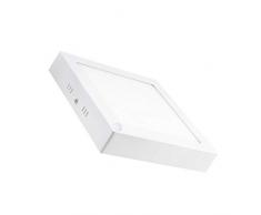 MAXILAMP Max180816 Plafonnier LED Carré avec Détecteur de Mouvement PIR 18W, Verre, Transparent