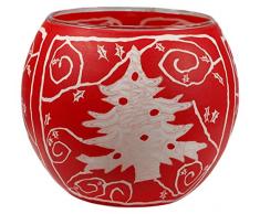 Him CC20 photophore Verre White Red Christmas Tree, Multicolore