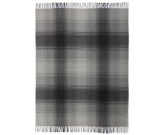 biederlack Britta Couverture, Laine, Gris Charbon, Ã Une Place et demie, 170Â x 130Â cm