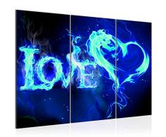 Tableau decoration murale Amour de feu abstrait 120 x 80 cm - XXL Impression sur Toile Salon Appartment 3 Parties - prÃªt Ã accrocher - 101631c
